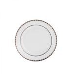 Jogo de Pratos de Sobremesa Porcelana 6 Peças 21cm Alto Relevo Wolff Rojemac Branco/Azul/Dourado