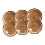 Jogo de Pratos Fundo Porto Brasil Pineapple Natural 6 Peças 542453