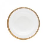 Jogo de Pratos Fundos Porcelana 6 Peças 22cm Paddy Wolff Rojemac Branco/Dourado