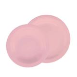 Jogo de Pratos Raso Fundo Rosa Cerâmica Oxford 12 peças