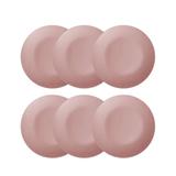 Jogo de Pratos Raso Rosa Fosco Matte 6 peças - Scalla