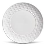 Jogo de Pratos Rasos Brancos Porto Brasil Relief 6 Unidades