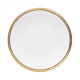 Jogo de Pratos Rasos Porcelana 6 Peças 27cm Paddy Wolff Rojemac Branco/Dourado