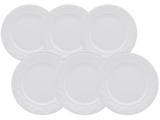 Jogo de Pratos Redondo Cerâmica Branco Raso - Daily Serena White 6 Peças