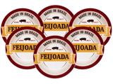 Jogo de Pratos Redondo Cerâmica Fundo 6 Peças - Oxford Daily Temáticos Feijoada Premium