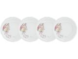 Jogo de Pratos Redondo de Porcelana Branco Raso - de Sobremesa Schmidt 78540191140030 4 Peças