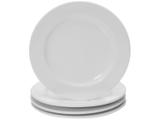 Jogo de Pratos Redondo de Porcelana Branco Raso - Raso de Sobremesa Schmidt Basic 4 Peças