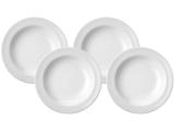 Jogo de Pratos Redondo Porcelana Branco Fundo - 4 Peças