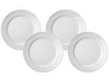 Jogo de Pratos Redondo Porcelana Branco Raso - Schmidt Basic 4 Peças