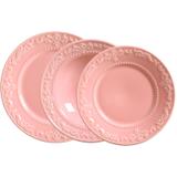 Jogo de Pratos Rosa Acanthus Raso Fundo e Sobremesa 6 Uni - Porto brasil
