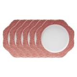 Jogo de pratos sobremesa em porcelana Wolff Givemy 19cm 6 peças rosa