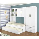 Jogo de Quarto Chiara 4 Peças Roupeiro 2 portas Módulo Aéreo e Cama com Auxiliar Phoenix Baby