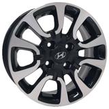 Jogo de Rodas Hyundai HB20x Aro 14 x 6,0 4x100 ET36 S06 Preto Diamantado - Kr wheels