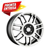Jogo de Rodas KR R-83 Snowflakes aro 17" furação 4X100 acabamento preto e diamante tala 6 ET 42 - Krmai
