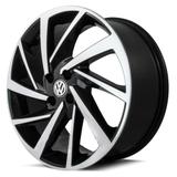 Jogo De Rodas New Polo Aro 20 x 7,5 4x100 ET40 Volkswagen R93 Preto Diamantado - Kr wheels