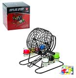 Jogo de shot / jogo de bingo de metal com 6 copos de vidro 15ml + 48 bolas na caixa - Rio de ouro