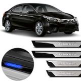 Jogo de Soleira Iluminada com Led Azul Corolla 2014 a 2019 Aço Inox Escovado 4 Peças - Zapos