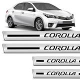 Jogo de Soleira Resinada Toyota Corolla 2014 a 2018 4 Peças com Grafia Excelente Fixação - Resitank
