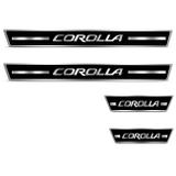Jogo de Soleira Resinada Toyota Corolla 2015 a 2018 Preto com Grafia Cromada Excelente Fixação - Resitank