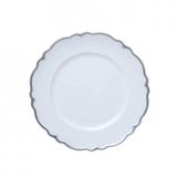Jogo de Sousplat de Plástico 6 Peças 33cm San Carlo Wolff Rojemac Branco/Prata