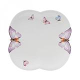 Jogo de Sousplat de Porcelana 6 Peças 30,5cm Borboletas Wolff Rojemac Branco