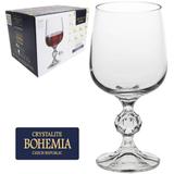 Jogo De Taça De Cristal Para Vinho Tinto Sterna Bohemia 230ml Com 6 Unidades