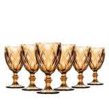 Jogo De Tacas Agua Diamante Ambar 6 Pecas - Class home