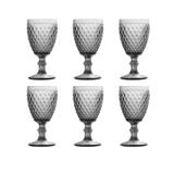 Jogo de Taças Bico de Jaca de Vidro 6 Peças 300ml - Fume - Casambiente