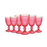 Jogo de Taças Bico de Jaca de Vidro 6 Peças 300ml - Rosa - Casambiente