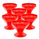 Jogo de Taças De Sobremesa Caribe 150Ml Vermelho 6 peças - VemPlast