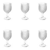 Jogo de taças de vidro para água Lyor bubble 6 peças 360ml incolor