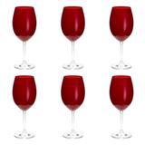 Jogo de taças para água em cristal Bohemia 6 peças 580ml rubi