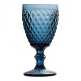 Jogo de Taças para Água Vidro Bico de Abacaxi 260ml 6 Peças Lyor Azul