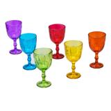 Jogo de Taças para Água Vidro Sodo Cacico Faces 300ml 6 Peças Lyor Colorido