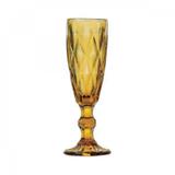 Jogo de Taças para Champagne Vidro Diamond 140ml 6 Peças Lyor Âmbar