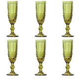 Jogo de taças para champanhe Lyor Libélula 140ml 6 peças verde