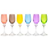 Jogo de taças para licor em cristal Bohemia Elisa 65ml 6 peças coloridos