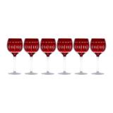 Jogo de taças para vinho em vidro Lyor Elegance 370ml 6 peças vermelho