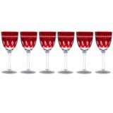 Jogo de taças para vinho em vidro Lyor Luna 350ml 6 peças vermelho