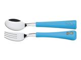 Jogo de talheres 2 pc my best friend azul sortidos laminas aco inox e cabos polipro tramontina