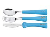 Jogo de talheres 3 pc my best friend azul sortidos laminas aco inox e cabos polipro tramontina