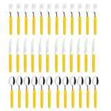 Jogo de Talheres de Mesa 36 Peças Inox Simonaggio Belize Amarelo