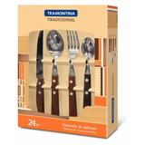 Jogo de Talheres Inox 24 Peças Polywood Natural - Tramontina
