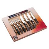 Jogo de Talheres para Churrasco Inox 8 Peças Castanho - Tramontina