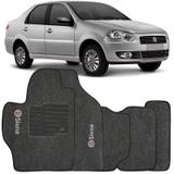 Jogo de Tapete Automotivo Carpete Fiat Siena 2001 à 2012 Soft Logo Bordado Grafite 5 Peças - S/m