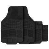 Jogo de Tapete Borracha PVC Automotivo Preto Textura Antiderrapante Sem Odor Universal Modelo G - Flash tapetes