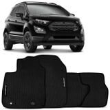 Jogo de Tapete Borracha PVC Ecosport 13 a 18 Preto Bordado Carpete Base Antiderrapante Impermeável - Flash