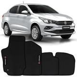Jogo de Tapete Borracha PVC Fiat Cronos 2018 Preto Bordado Carpete Antiderrapante Impermeável - Flash