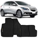 Jogo de Tapete Borracha PVC Onix 2013 a 2018 Preto Bordado Carpete Base Antiderrapante Impermeável - Top gear