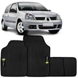 Jogo de Tapete Borracha PVC Renault Clio 1997 a 2012 Preto Bordado Carpete Base Antiderrapante - Tapecars